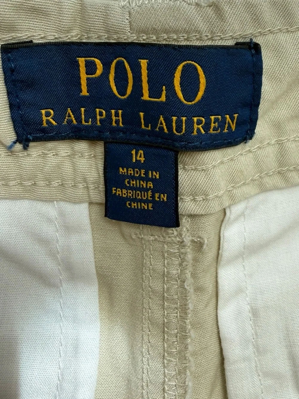 Polo Ralph Lauren Shorts Kids Cargo Beige Size 14 Cotton